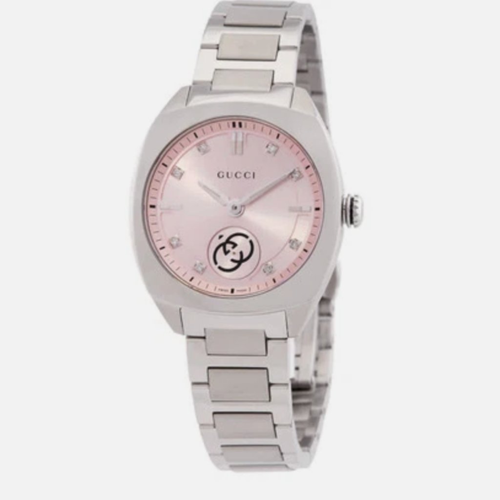 Gucci Interlocking G Quartz Pink Dial Ladies Watch